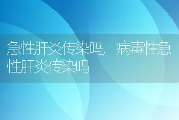 急性肝炎传染吗，病毒性急性肝炎传染吗