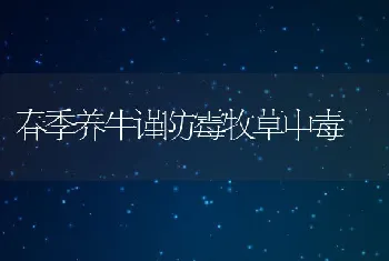 春季养牛谨防霉牧草中毒