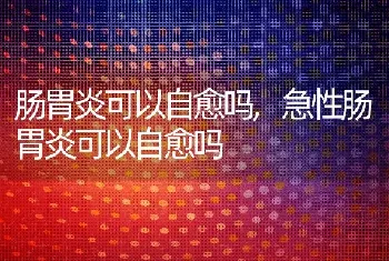 肠胃炎可以自愈吗，急性肠胃炎可以自愈吗