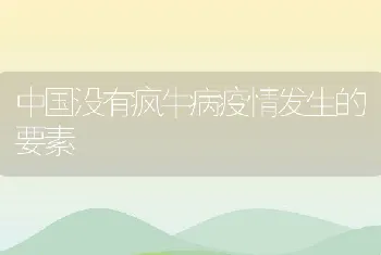 中国没有疯牛病疫情发生的要素