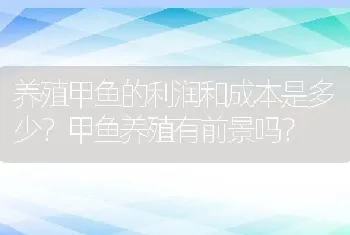 养殖甲鱼的利润和成本是多少？甲鱼养殖有前景吗？