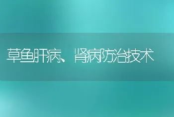 草鱼肝病、肾病防治技术