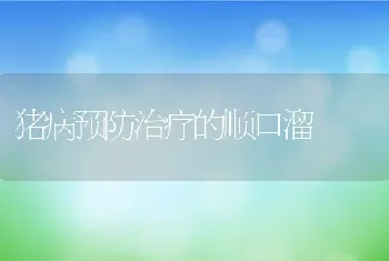 猪病预防治疗的顺口溜