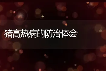 猪高热病的防治体会