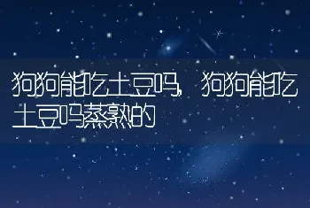 狗狗能吃土豆吗，狗狗能吃土豆吗蒸熟的