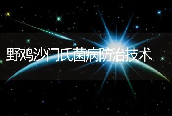 野鸡沙门氏菌病防治技术