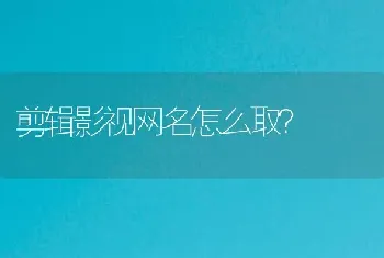 剪辑影视网名怎么取？