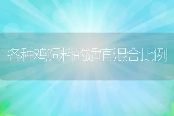 各种鸡饲料的适宜混合比例