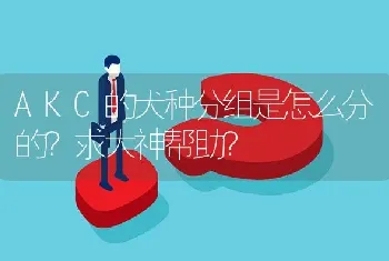 AKC的犬种分组是怎么分的？求大神帮助？