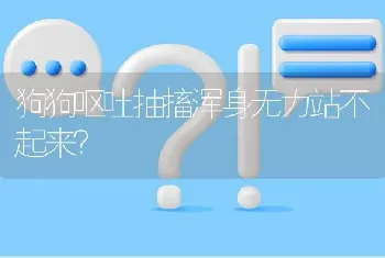 狗狗呕吐抽搐浑身无力站不起来？