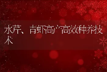 水芹、青虾高产高效种养技术