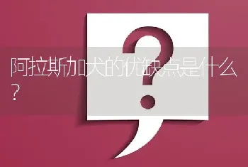 阿拉斯加犬的优缺点是什么？