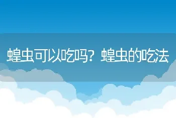 蝗虫可以吃吗？蝗虫的吃法