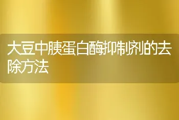 大豆中胰蛋白酶抑制剂的去除方法