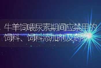 牛羊饲喂尿素期间应禁用的饲料、饲料添加剂及药物