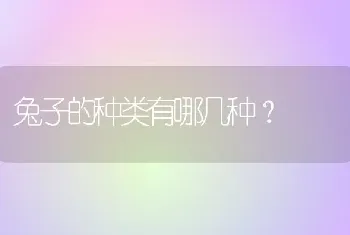 兔子的种类有哪几种？