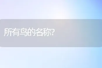 所有鸟的名称？