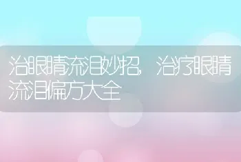 治眼睛流泪妙招，治疗眼睛流泪偏方大全