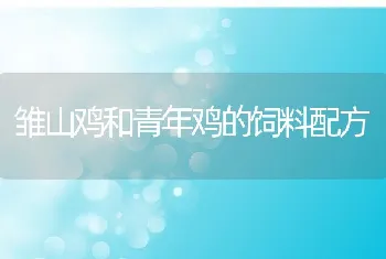 雏山鸡和青年鸡的饲料配方