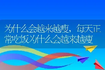 为什么会越来越瘦，每天正常吃饭为什么会越来越瘦