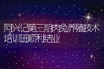 阿兴记第三期肉兔养殖技术培训班顺利结业