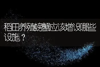 稻田养殖螃蟹应该增设哪些设施？