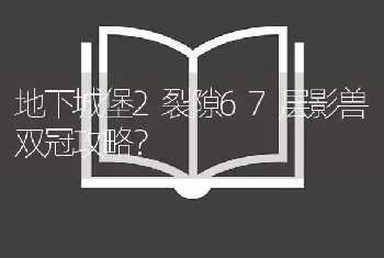 地下城堡2裂隙67层影兽双冠攻略？