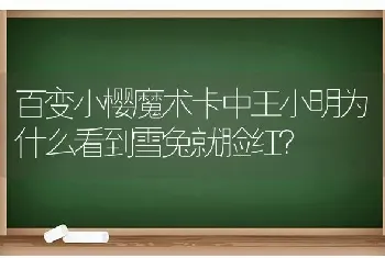 百变小樱魔术卡中王小明为什么看到雪兔就脸红？