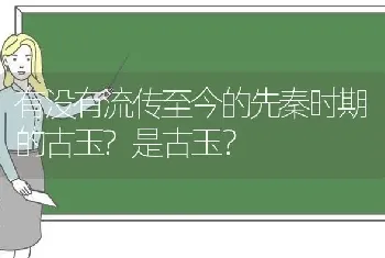 有没有流传至今的先秦时期的古玉?是古玉？