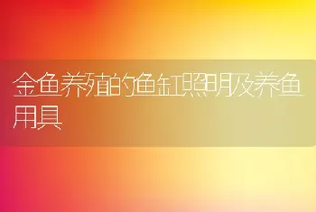 金鱼养殖的鱼缸照明及养鱼用具