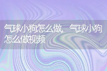 气球小狗怎么做，气球小狗怎么做视频