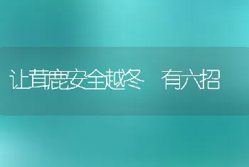 让茸鹿安全越冬 有六招