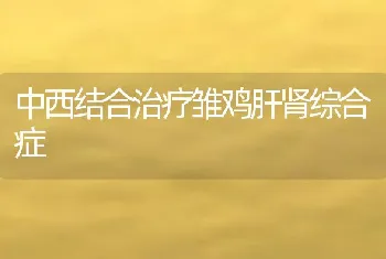 中西结合治疗雏鸡肝肾综合症