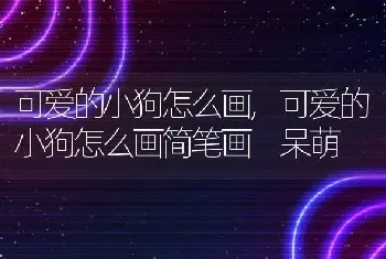 可爱的小狗怎么画，可爱的小狗怎么画简笔画 呆萌