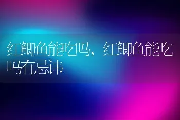 红鲫鱼能吃吗，红鲫鱼能吃吗有忌讳