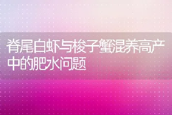 脊尾白虾与梭子蟹混养高产中的肥水问题