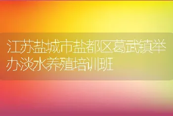 江苏盐城市盐都区葛武镇举办淡水养殖培训班