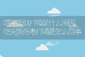 吃完饭就打嗝是什么原因，吃完饭后老打嗝是怎么回事