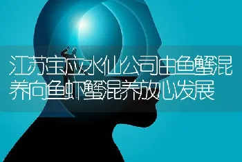 江苏宝应水仙公司由鱼蟹混养向鱼虾蟹混养放心发展