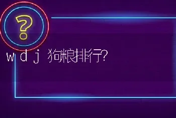 wdj狗粮排行？