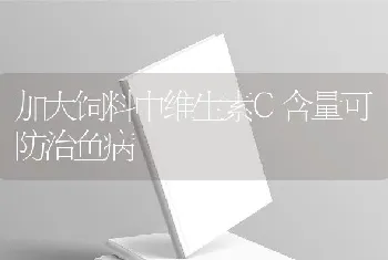 加大饲料中维生素C含量可防治鱼病