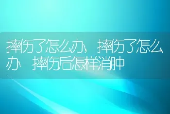 摔伤了怎么办，摔伤了怎么办 摔伤后怎样消肿