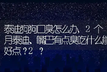 泰迪狗狗口臭怎么办，2个月泰迪、嘴巴有点臭吃什么能好点？2？