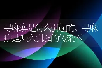 寻麻痹是怎么引起的，寻麻痹是怎么引起的传染不