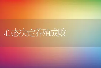 心态决定养殖成败