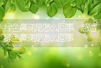 绿色鼻涕是怎么回事，感冒绿色鼻涕是怎么回事