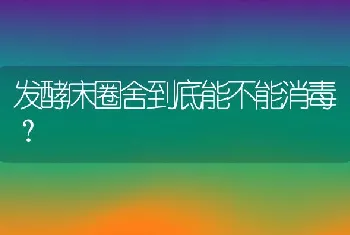 发酵床圈舍到底能不能消毒？