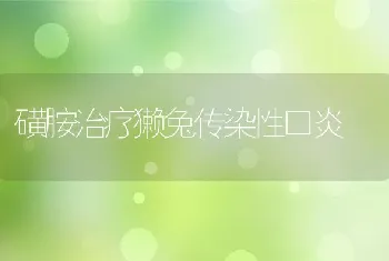 磺胺治疗獭兔传染性口炎