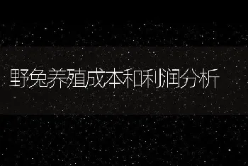 野兔养殖成本和利润分析