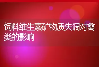 饲料维生素矿物质失调对禽类的影响